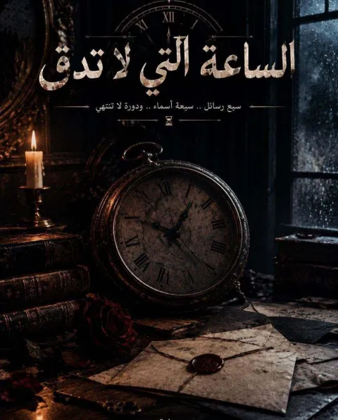 غلاف رواية الساعة التي لا تدق