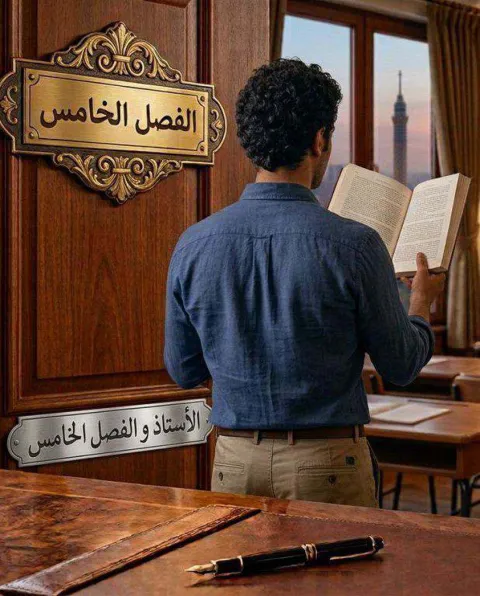 غلاف رواية الأستاذ و الفصل الخامس