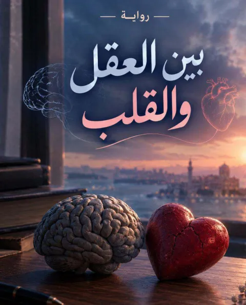 غلاف رواية بين العقل والقلب.