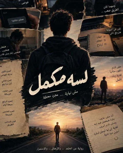 غلاف رواية لسه مكمل