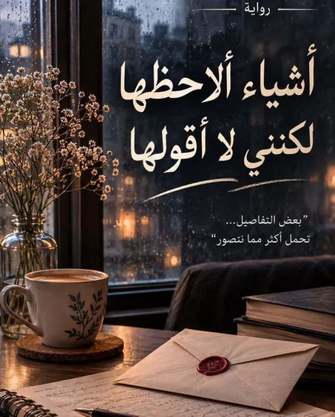 غلاف رواية أشياء ألاحظها لكنني لا أقولها 🖤